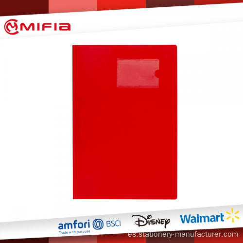 Carpeta de clip de sujetador de PP con bolsillo en rojo